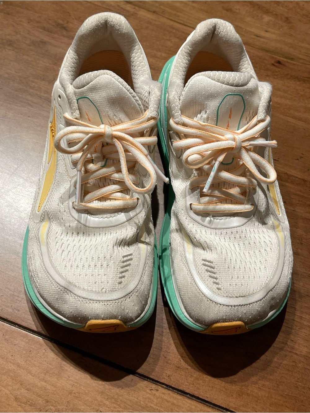 Altra Women's White Sneakers with Mint and Yellow Accents